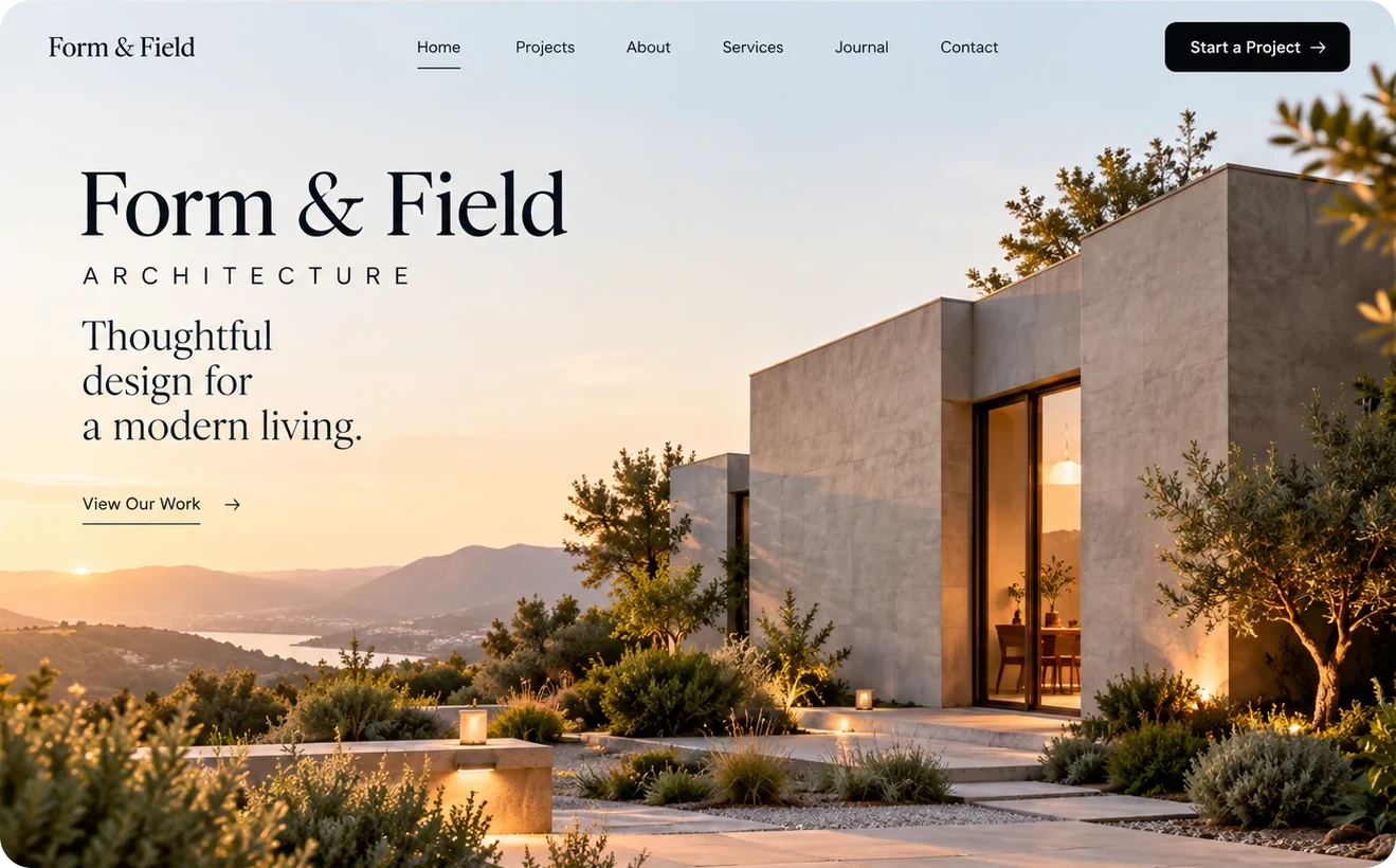 Form & Field architecture website