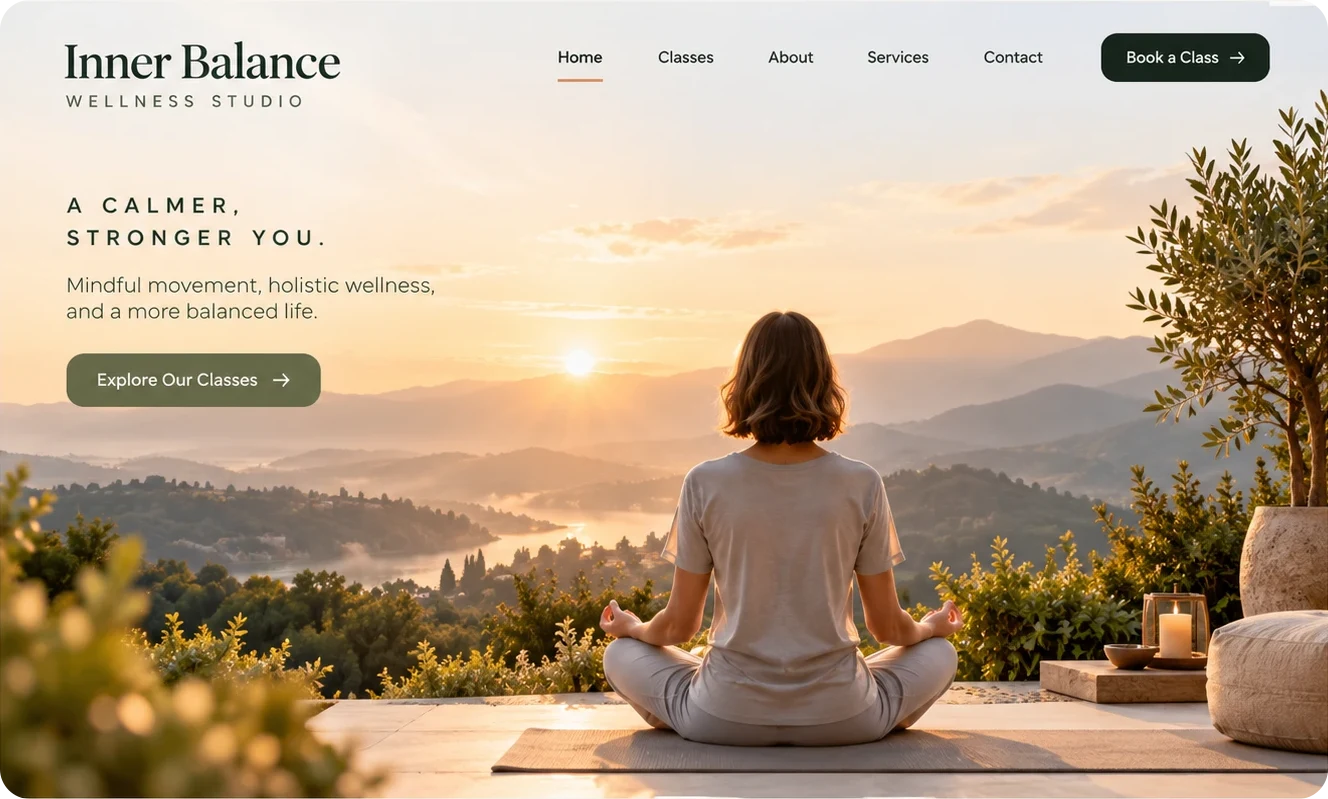 Inner Balance wellness studio website