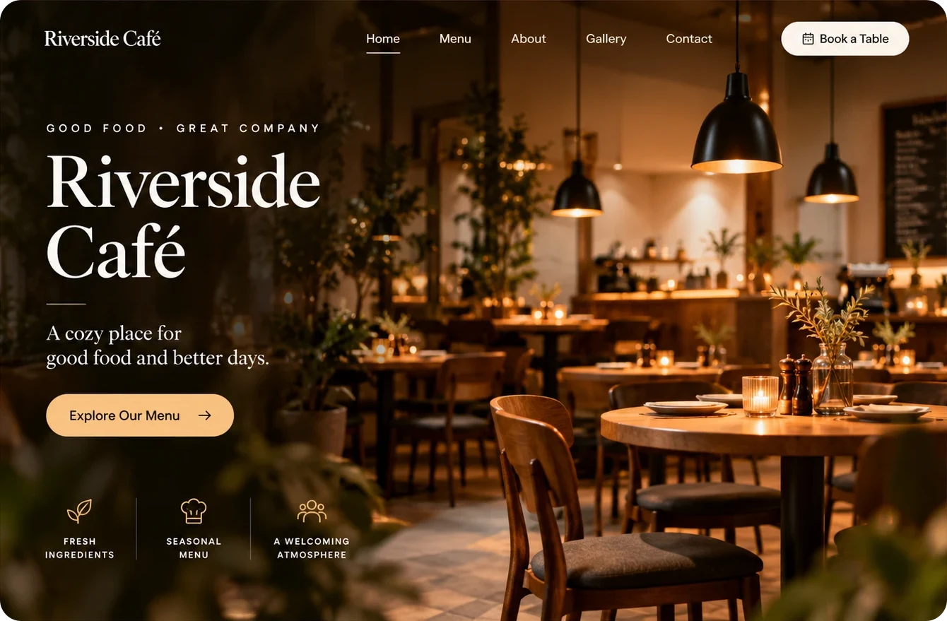 Riverside Café website