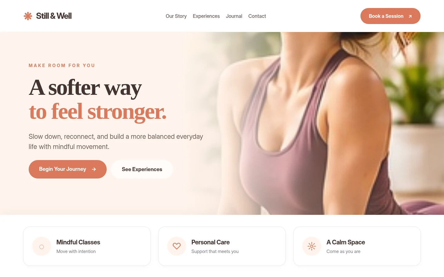 Wellness studio website